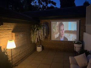 Outside cinema patio- click for photo gallery